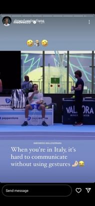 Screenshot of Daniil Medvedev's Instagram story on Friday
